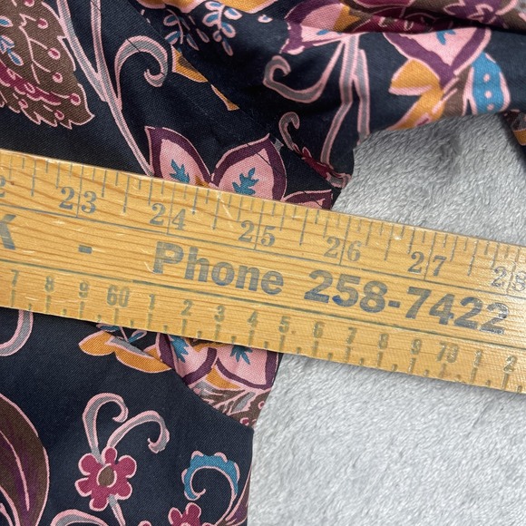 Coldwater Creek Preppy Shirt Women Black Floral Paisley Button Front Size 22W - Picture 7 of 9